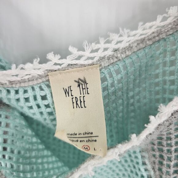 Free people swim cover medium large half sleeve short net teal vacation pool - Picture 4 of 4
